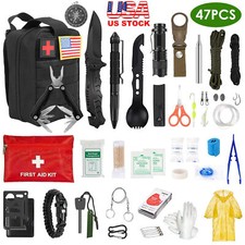 Emergency Survival Kit and First Aid Kit Tools - 47Pcs Survival Gear  Equipment