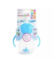 MUNCHKIN Click Lock Kids Baby Toddler Weighted Flexi Straw Trainer Cup Blue 7 Oz