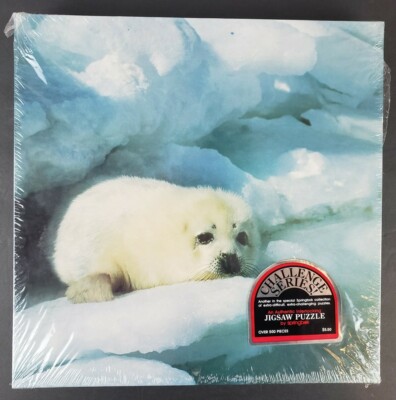 Vintage Sealed Springbok 500+ Piece Puzzle ''FURRY'' Harp Seal Pup Seal Talk