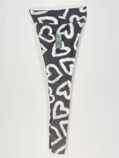 Wild Fable Heart Print Leggings Women Medium Wide Waistband Stretch Gray