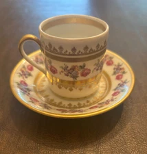 RW Bavaria Rudolf Wächter Pink Roses & Gold teacup saucer & plate Beautiful!