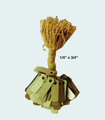 100 pcs Gold Plastic Price Tags, Jewelry Price Tags with String - 100 Pcs