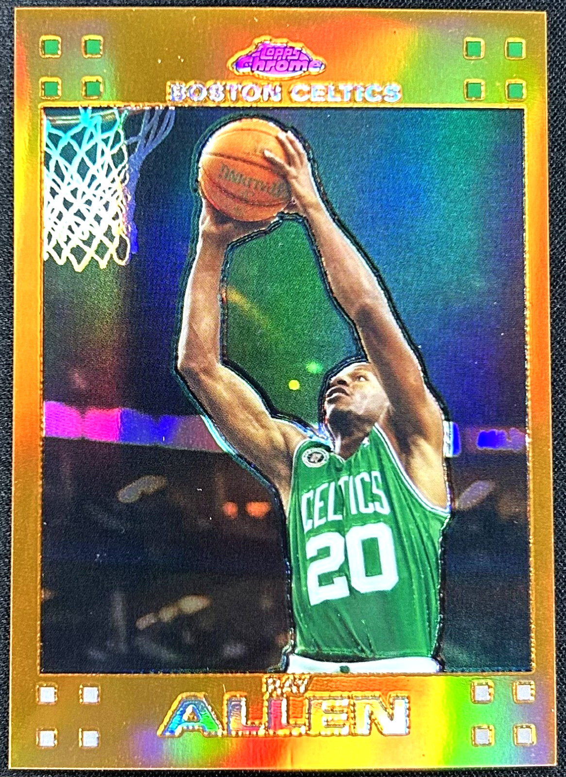 2007-08 Topps Chrome Ray Allen Orange Refractor /199 Celtics Basketball #9 NBA