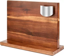 Magnetic Knife Block, Double Sided Magnetic Knife Holder Rack, Acacia Wood