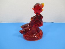 Statuina vintage LE Smith Hummel miele amberina rosso rubino ragazza anatre oche VS6