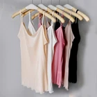Women Ladies Sexy Pure Silk Camisole Strap Tank Top Vest Spaghetti Soft White