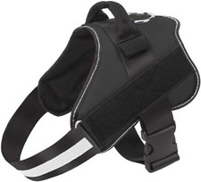 No Pull Pet Service Dog Vest Harness Handle Adjustable Reflective Control Black