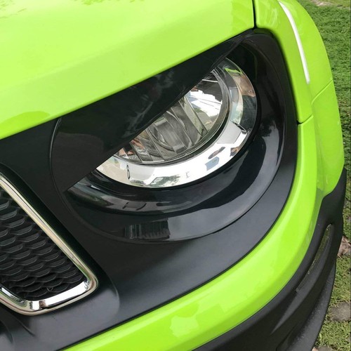 Front Light Black ABS Headlight Lamp Covers Trim for Jeep Renegade 2015-2018 - Picture 6 of 10