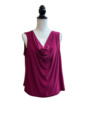 PERCEPTIONS Womens Plus Plum Sleeveless Top 16W
