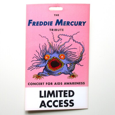 Queen ' Freddie Mercury Tribute Concert ' Access Pass 1992 Wembley Stadium UK