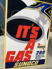 Vintage Style Sunoco Gasoline Gas Oil 260 Steel Metal Top Quality Sign