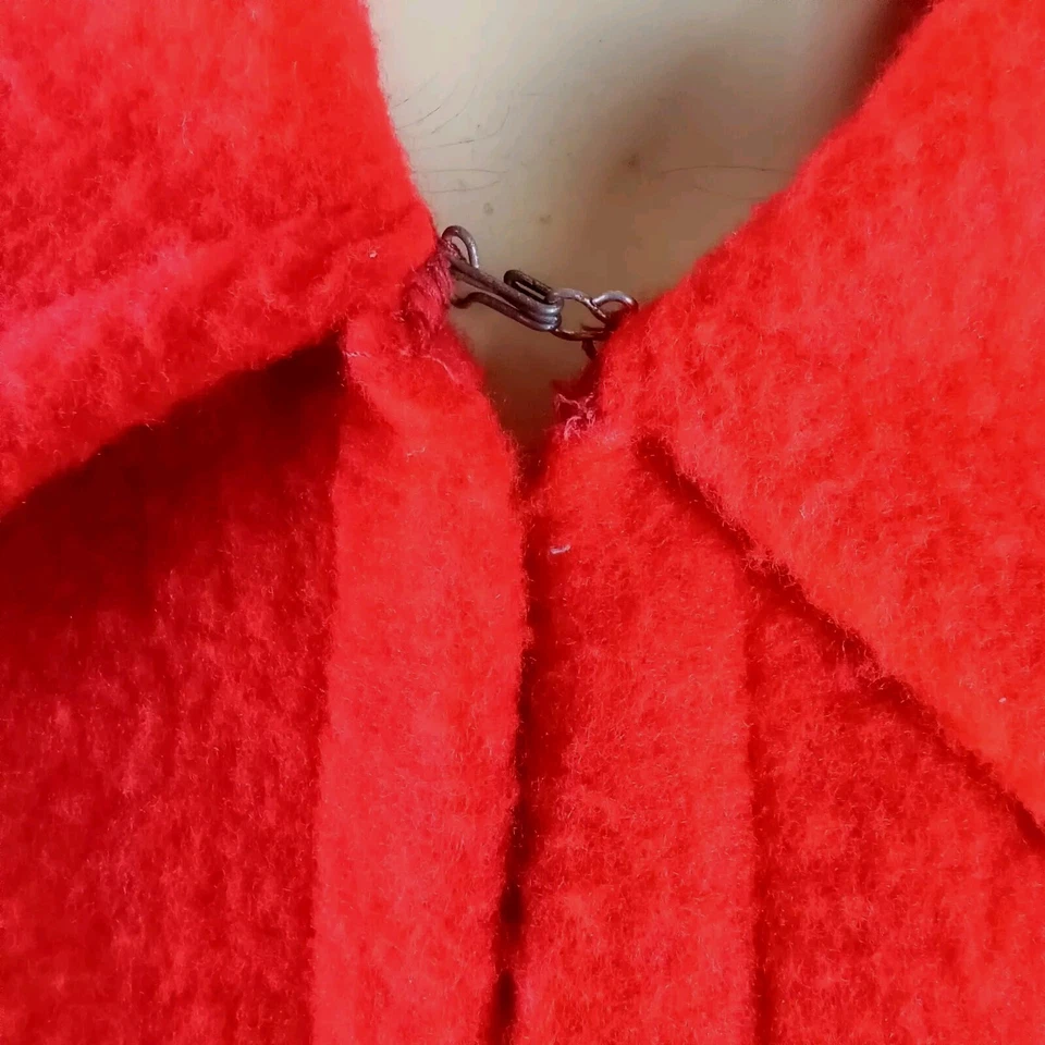 KATHLEEN for Sweet Herb vintage cape red fleece made in USA poncho wrap - Image 3 of 4