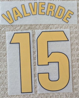 Real Madrid Valverde La Liga Number and Name Printing Set - gold