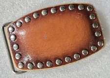 Vintage CLASSICO ITALIA marked Italian Leather Stud style Belt Buckle