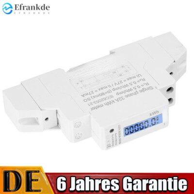 Stromzähler Einphasen Digital LCD AC 220V KWH Meter 5-32A für DIN Schiene DDM18L