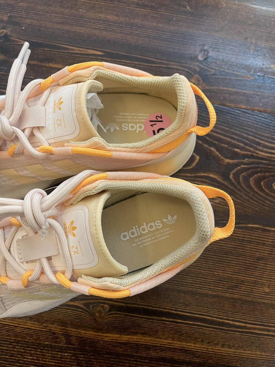 Size 5.5 - Adidas ZX 2K Boost Pure Wonder White Orange Tint W for
