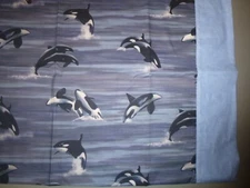 Orca Whales Cotton Fabric Design a  standard handcrafted pillowcase
