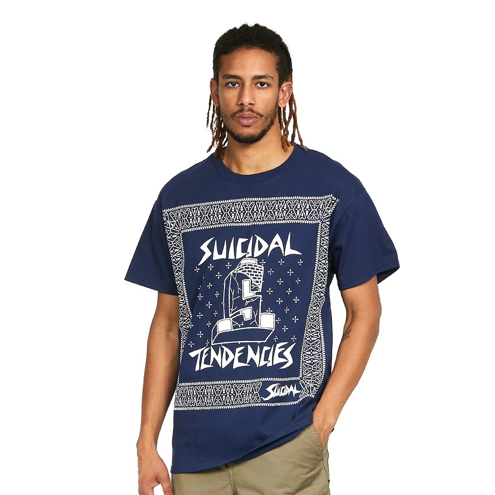 Suicidal Tendencies - Brick Logo Bandana T-Shirt Navy Blue | eBay