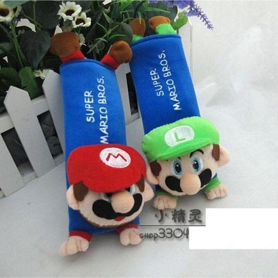 2 Stück Neu Super Mario Bros Car Seat Belt Auto Gurtpolster Gurtschoner Paar
