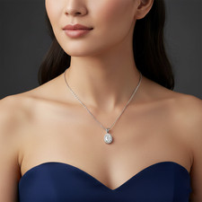 1.5Ct VVS1 Certified White Diamond Solitaire Necklace,Great Sparkle Tariffs FREE