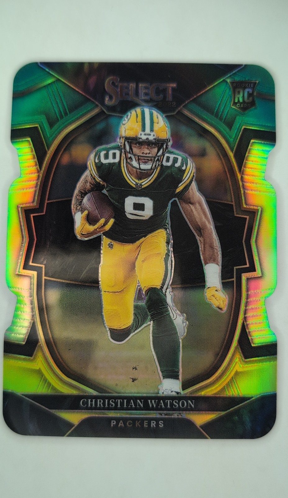 2022 Panini Select - Concourse Christian Watson #53 Green & Yellow Prizm Die-Cut
