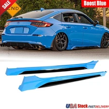For Honda Civic 11th 2022-2025 Yofer Boost Blue Black Side Skirts Extension Lips