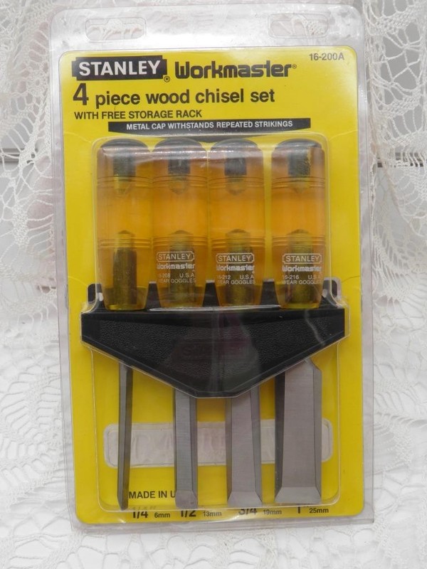 SET OF FOUR STANLEY WORKMASTER CHISELS 1/4"-1" NEW IN PACKAGE