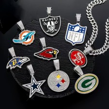  Select Your Team Gem Chain Necklace NFL Football Personal Pendant Fans Jewelry