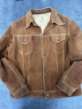 Suede Leather Jacket RRL Style Vintage Berco 1950/60s M/L