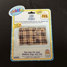 NEW WITH CODE! Webkinz Plaid Kilt Skirt Clothing IN BOX for Cat or Dog EXCELLENT