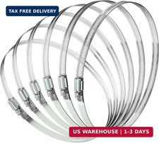 6Pcs 6" Stainless Steel Hose Clamp Adjustable Worm Gear Hose Clamps for Pipe...