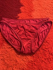 Vtg Vanity Fair Silky Double String Bikini Panties Large Red