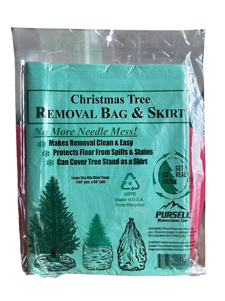 Christmas Tree Removal Bag & Skirt - Fits Trees to 7 ft 6 in (2pk) Disposal Bag - Image 2 of 3