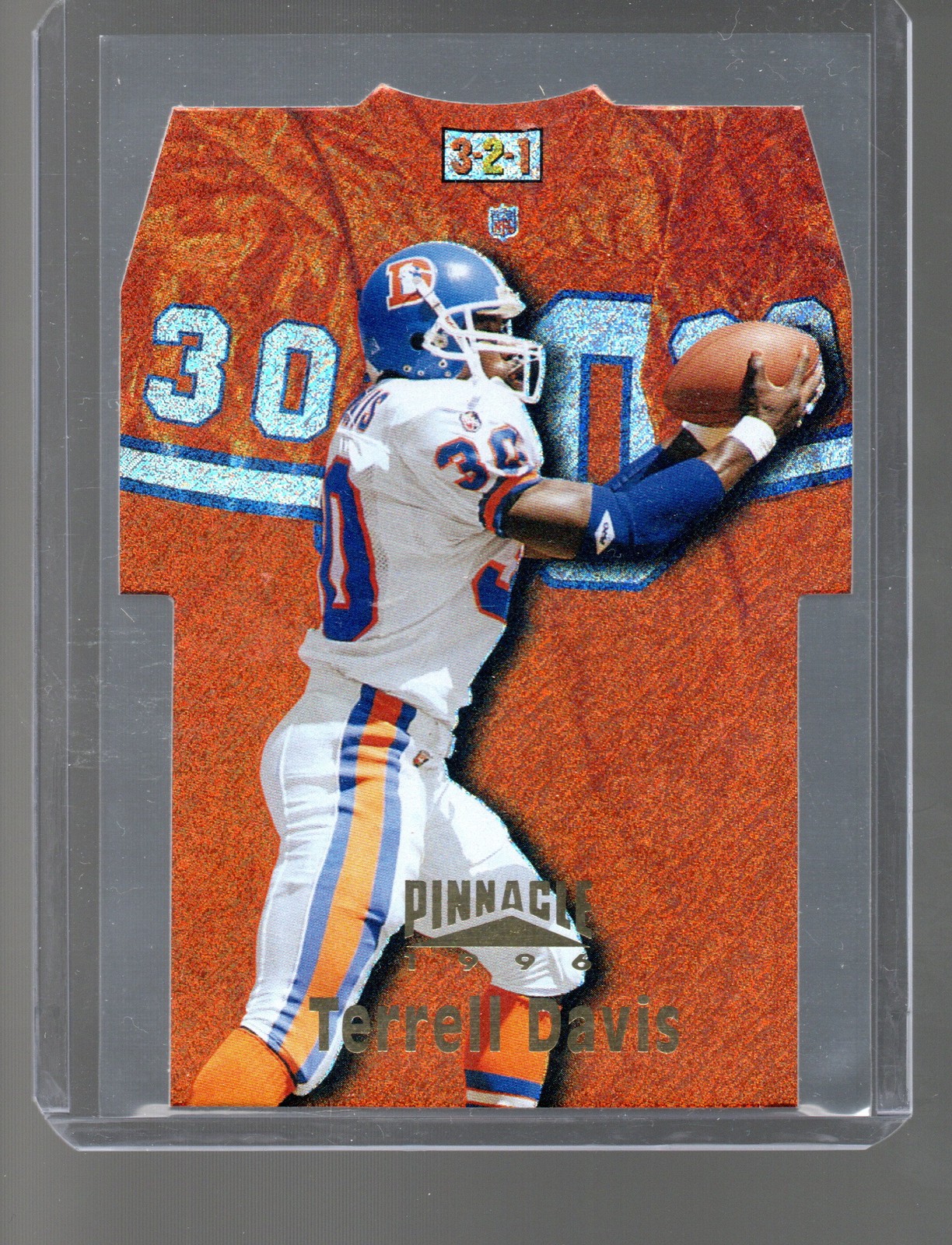 1996 Pinnacle #9 Terrell Davis 3-2-1 (Die Cut Jerseys)
