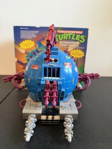 Vintage TMNT TECHNODROME SCOUT VEHICLE w/ Box, Near Complete, Ninja Turtles