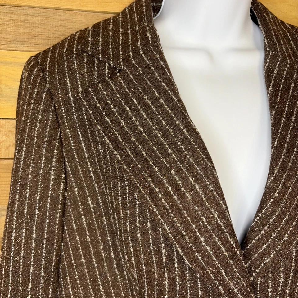 Etcetera Falda Traje Para Mujer’s 10 Marrón Rayas Tweed A Medida Elegante Conjunto de Ropa de Trabajo Foto 4 de 4