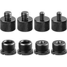 Mic Stand Adapter Set,8 Pcs Thread Adapters-5/8 Female to 3/8 Male Black