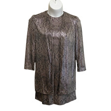 Vtg Patra Dress & Jacket Women Sz 10 Snake Print Shoulder Pads In Jacket 2-Piece