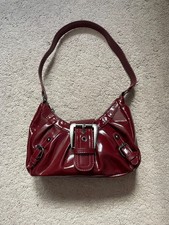 Brand New Red Buckle Y2k Shoulder Bag with Clasp and Buckles Women's Handbag