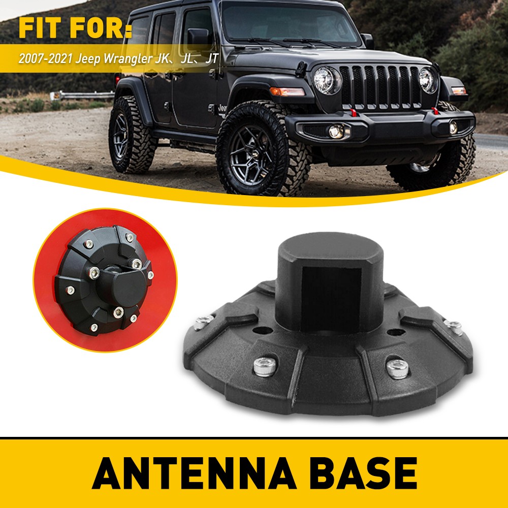 Antenna Base Cover Replacement for Jeep Wrangler JK JLU JL JT Rubicon Sahara 2007+ Models