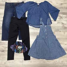 Clothes Lot Girls Size 12 5pc Denim Levis Dress Justice School Outfits Hat