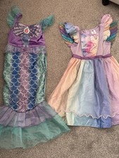 Disney Princess Girls Fancy Dress Dresses Ariel Mermaid & Unicorn Wing 6-8 Years