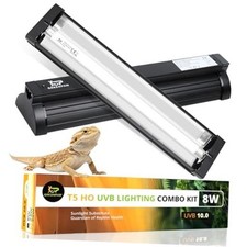T5 UVB Reptile Light Fixture Combo Kit 8W 10.0 Complete HO UVB 10.0-12.44 in