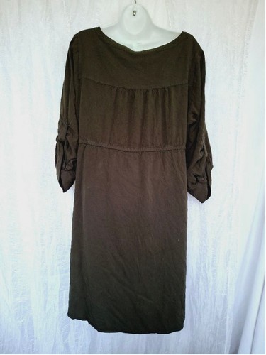 Vestido Camiseta Torrid Verde Oliva Talla 2X Midi Bolsillo Cordón Cintura - Imagen 5 de 6