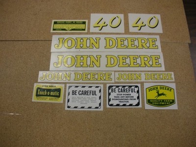 Decal Set fits John Deere Model 40 - NEW FREE SHIPPING