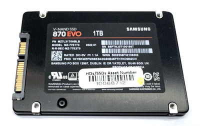 (1TB) Samsung MZ-77E1T0 870 EVO V-NAND 2.5'' SATA Internal SSD, MZ7L31T0HBLB