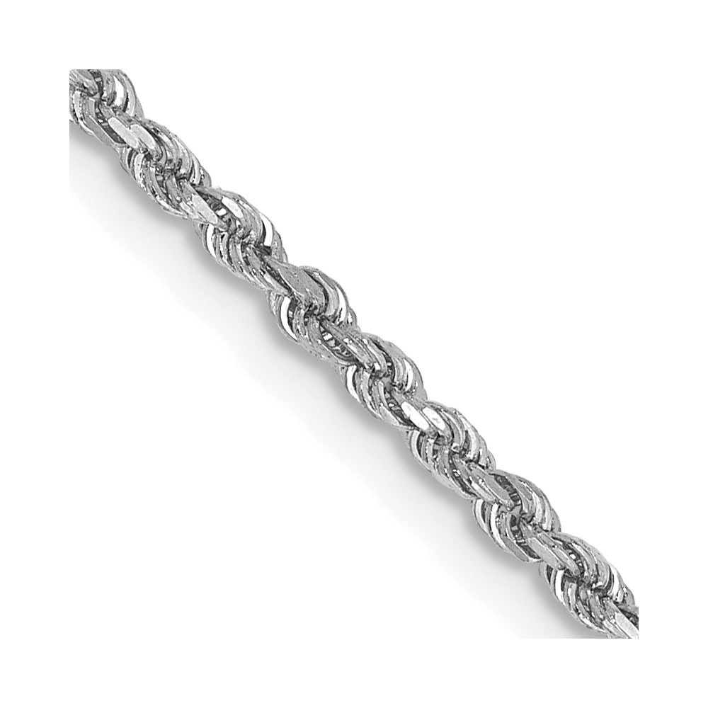 10k White Gold 1.75mm Diamond-cut Rope Chain Necklace 26