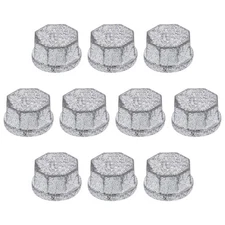10 Pcs 1/2" Octagon Head Steel Threaded Pipe Fitting Caps, Silver
