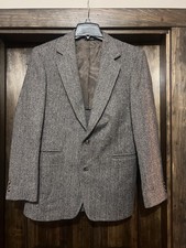 Vintage Hardwicks Herringbone Tweed 100 Wool Blazer Men s Jacket 42R