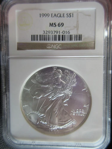 1999 American Silver Eagle 1 oz .999 MS 69 NGC US #3293791-016